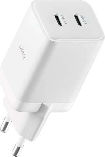 Allity Laddare, 2x USB-C, 45W - Vit
