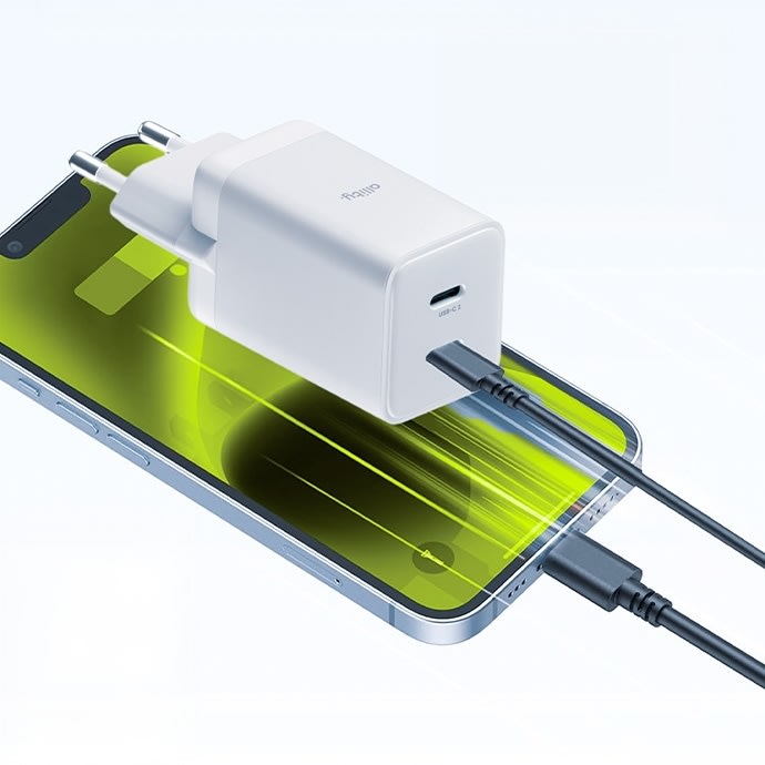 Allity Laddare, 2x USB-C, 45W - Vit