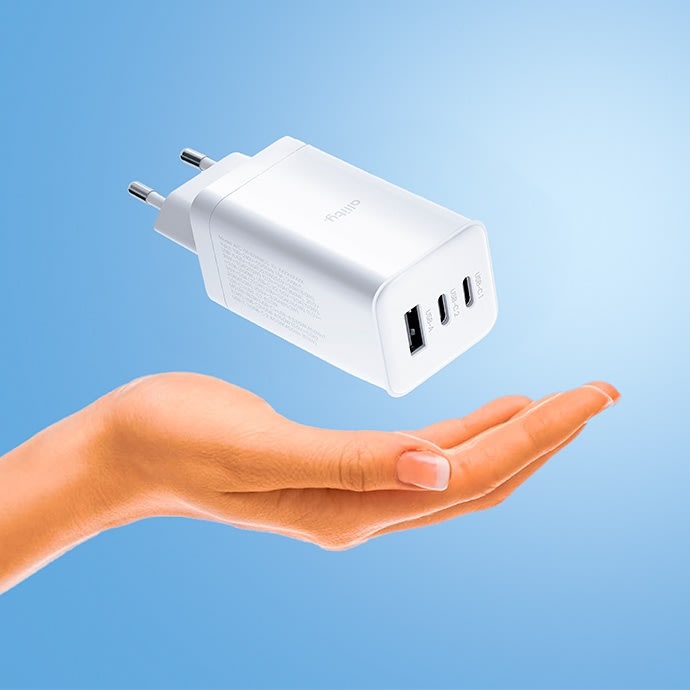 Allity Laddare, 2x USB-C, 1x USB-A, 65W - Vit