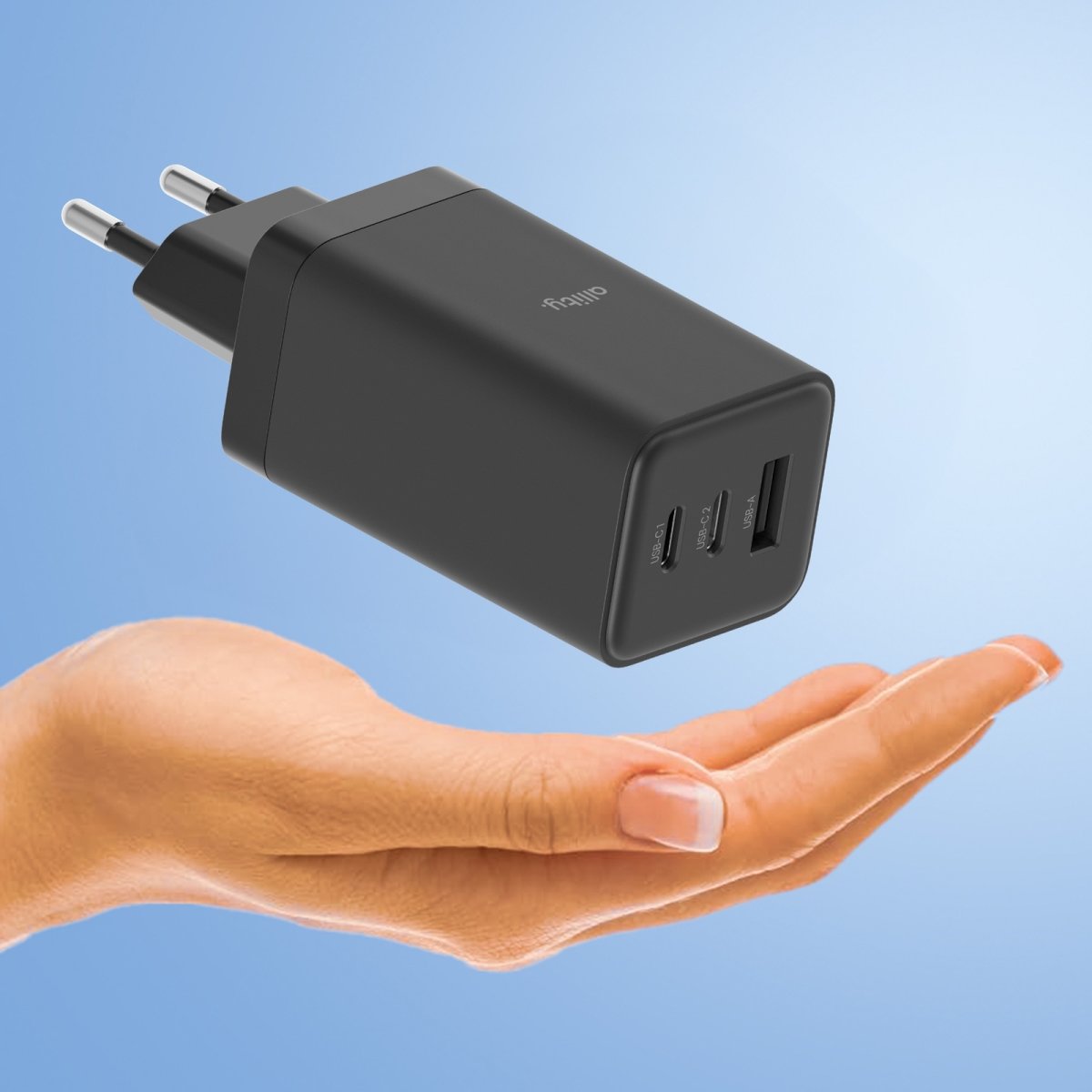 Allity 2x USB-C, 1x USB-A, 65W - Svart