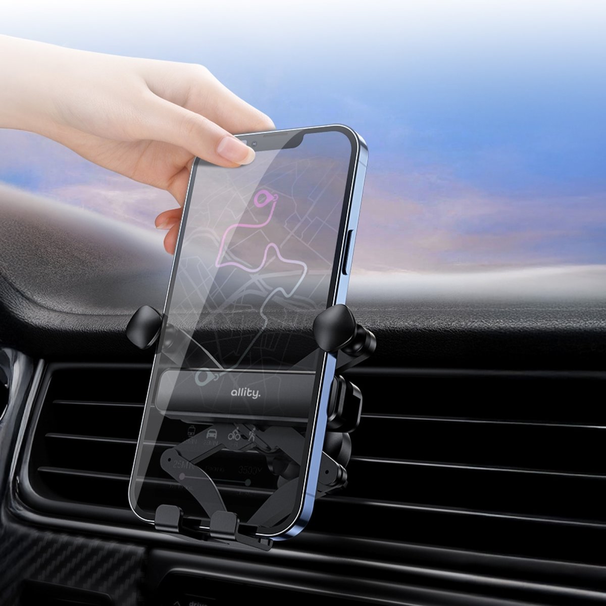 Allity Mobiltelefonhållare, svart - ACH-100