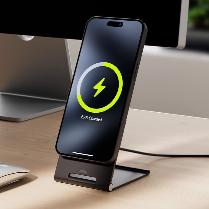 Allity Trådlös laddare, 15WMS, Grafit - AWC-200