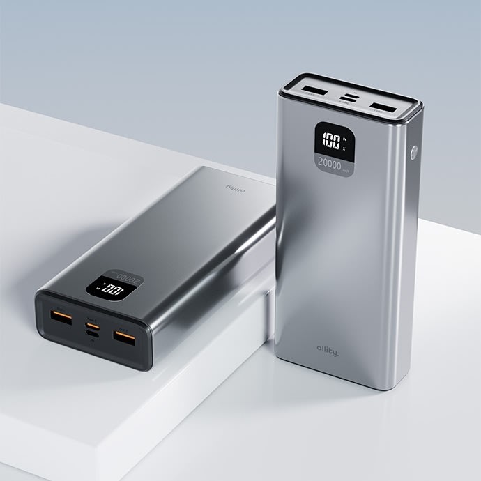 Allity Powerbank, 22,5W, 20000 mAh - Grå