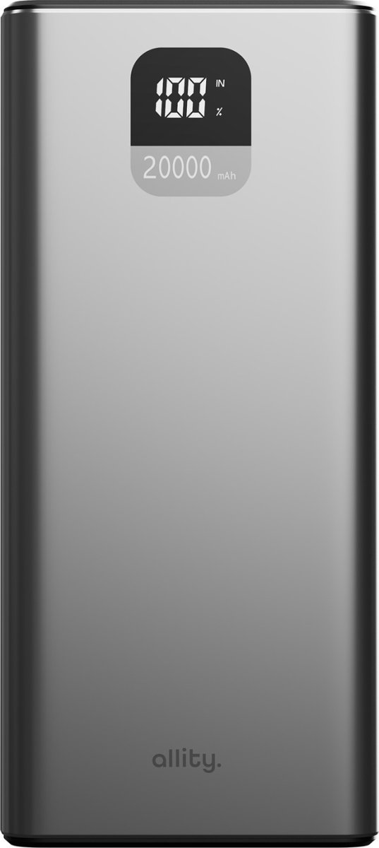 Allity Powerbank, 22,5W, 20000 mAh - Grå