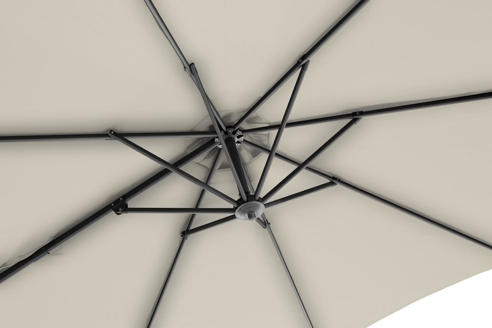 Hängparasol Ø3m inkl. fot och överdrag, beige