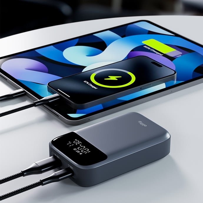 Allity Powerbank, 33W, 10000 mAh - Grå