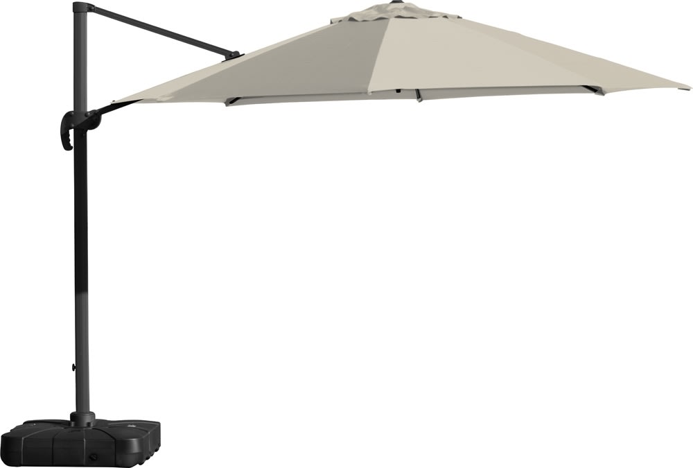 Hängparasol Ø3,5m inkl. fot m/hjul+överdrag, beige