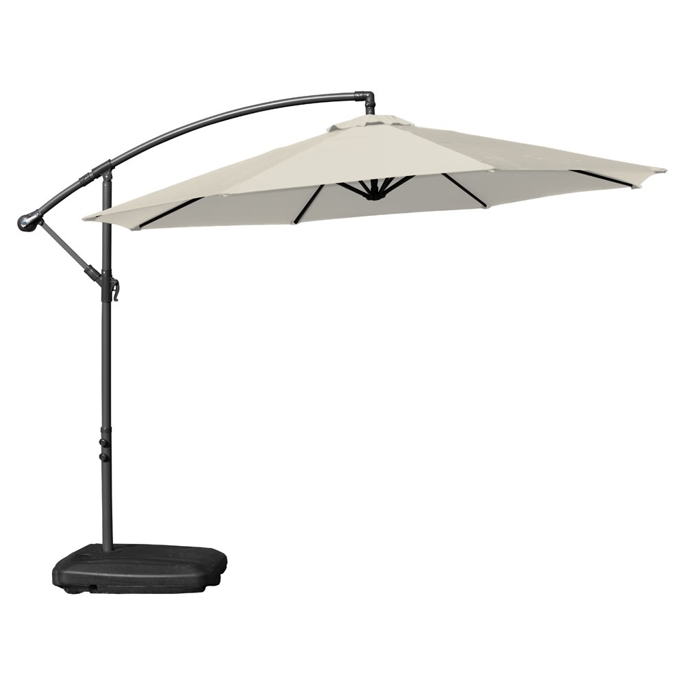 Hängparasol Ø3m inkl. fot och överdrag, beige