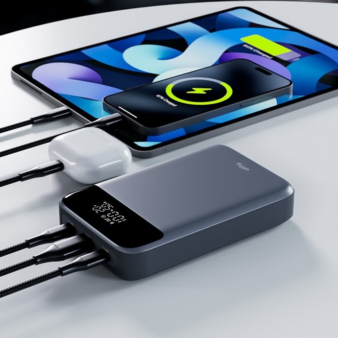 Allity Powerbank, 130W, 19200 mAh - Grå