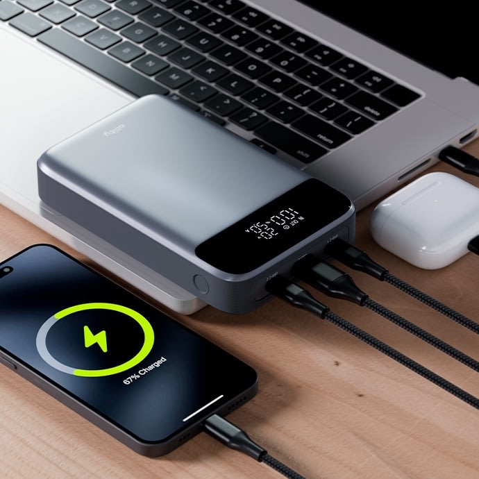 Allity Powerbank, 130W, 19200 mAh - Grå