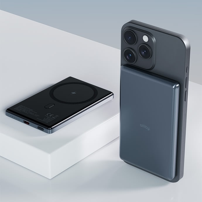 Allity Powerbank, trådlös - 20W, 5000 mAh - Grå