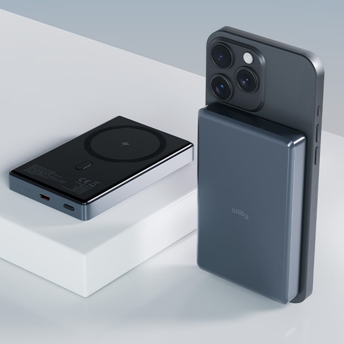 Allity Trådlös powerbank, 20W, 10000 mAh - Grå