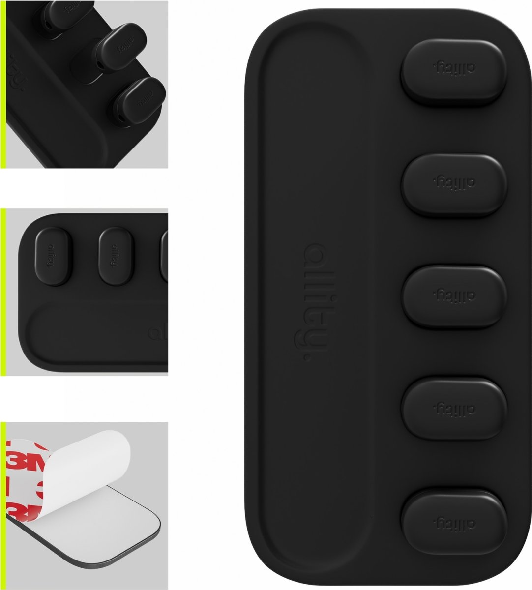 Allity Kabelorganisatör, Magnetisk, Svart ASA-410