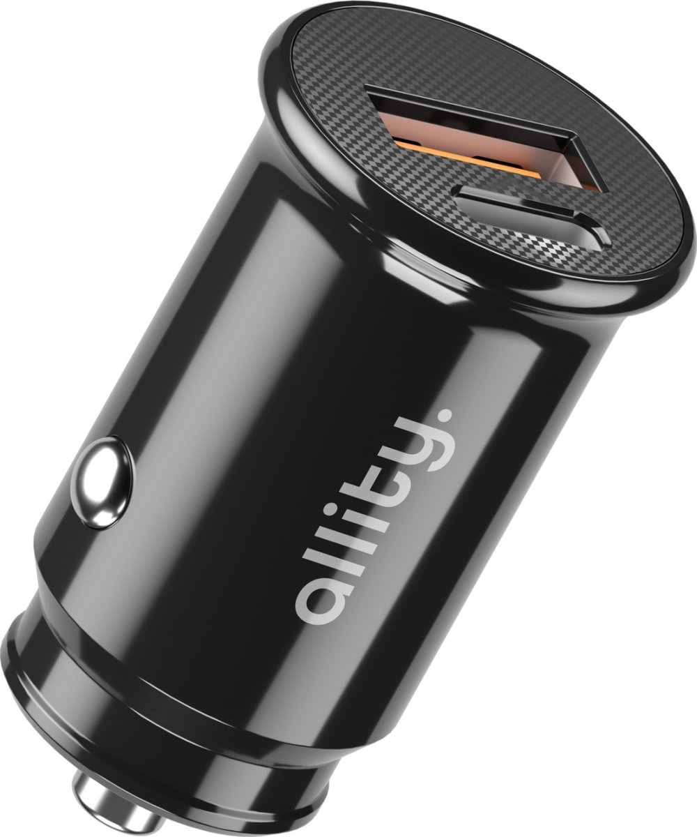 Allity Cigarstik, 1x USB-C, 1x USB-A. 30W - Svart