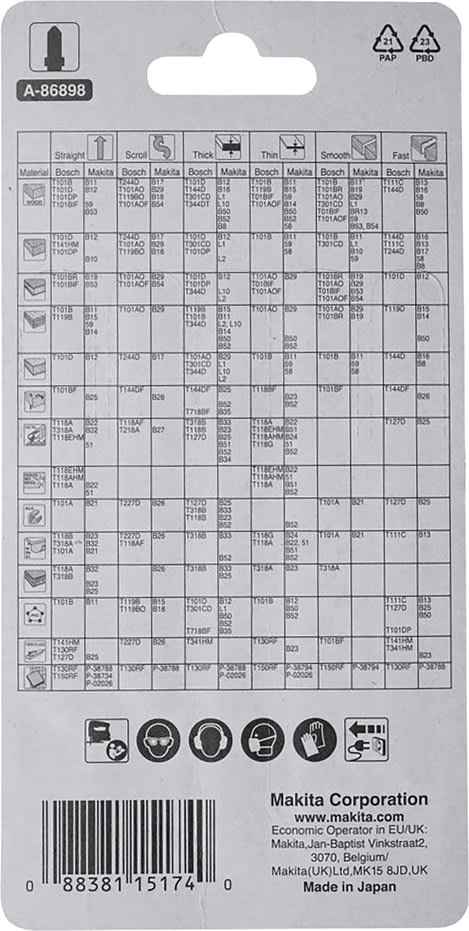 Makita Sticksågsbladset, 5 st.