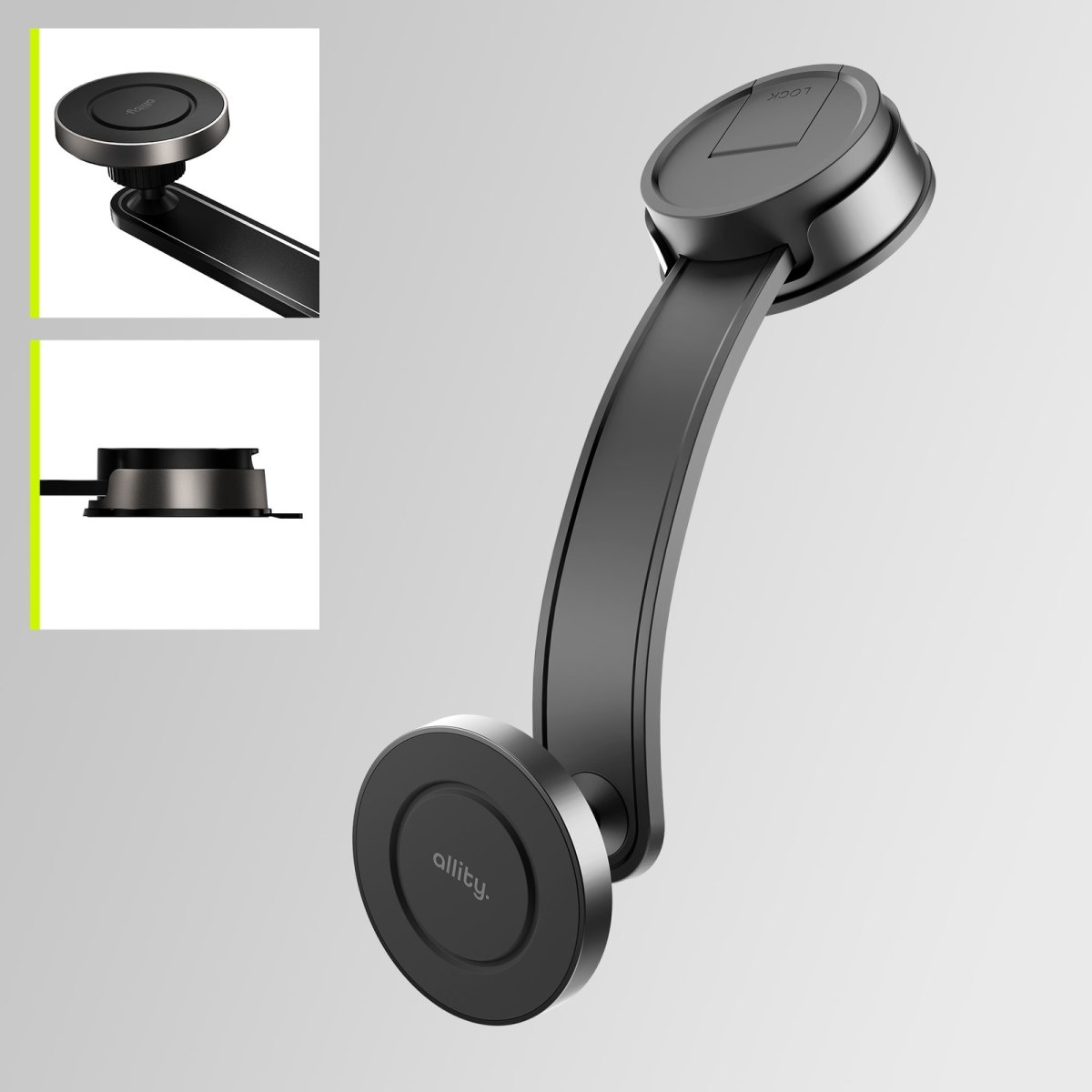 Allity Mobiltelefonhållare, Magnetisk, svart 200MS