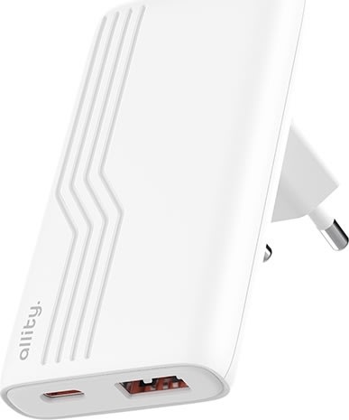 Allity Laddare, 1x USB-C, 1x USB-A, 65W - Vit
