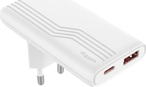 Allity Laddare, 1x USB-C, 1x USB-A, 65W - Vit