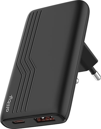 Allity Laddare, 1x USB-C, 1x USB-A, 65W - Svart