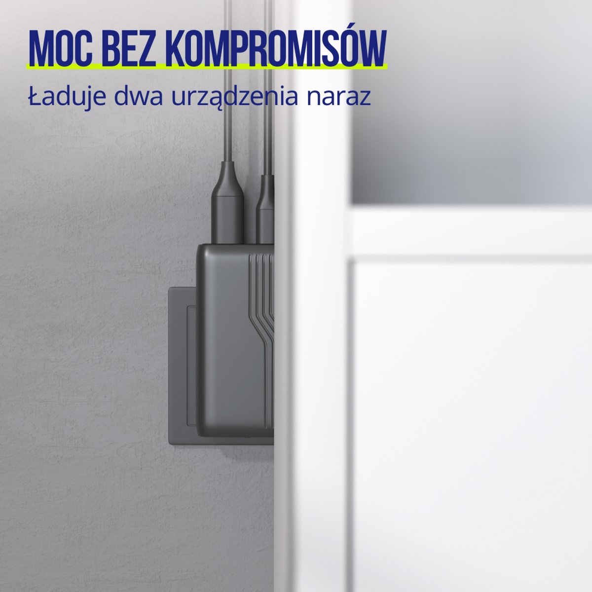 Allity Laddare, 1x USB-C, 1x USB-A, 65W - Svart