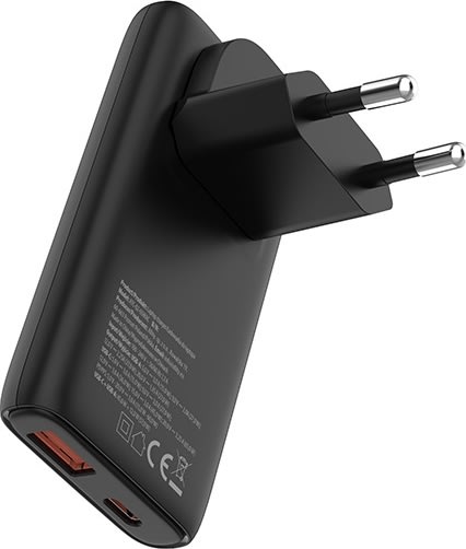 Allity Laddare, 1x USB-C, 1x USB-A, 65W - Svart