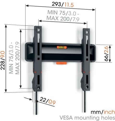 Vogel's TV-väggfäste, svart - TVM 3295
