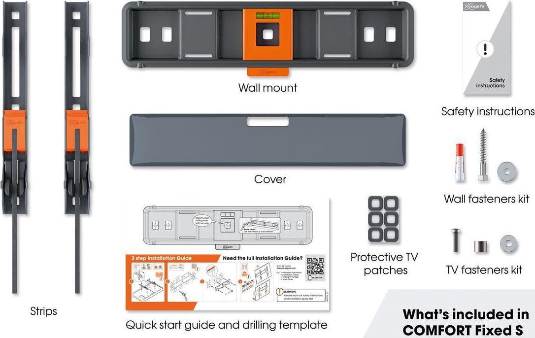 Vogel's TV-väggfäste, svart - TVM 3295