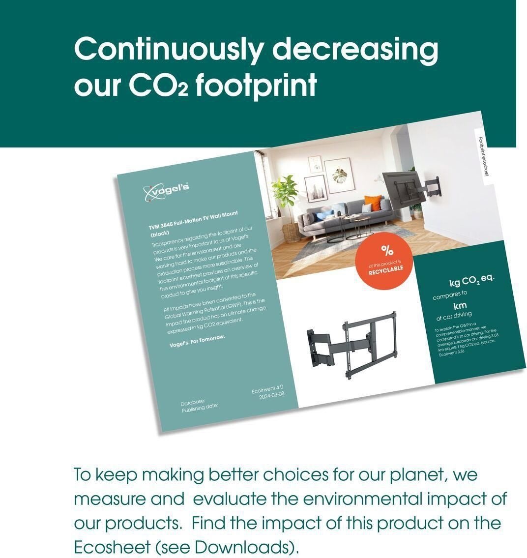 Vogel*s TV-väggfäste, svart - full motion