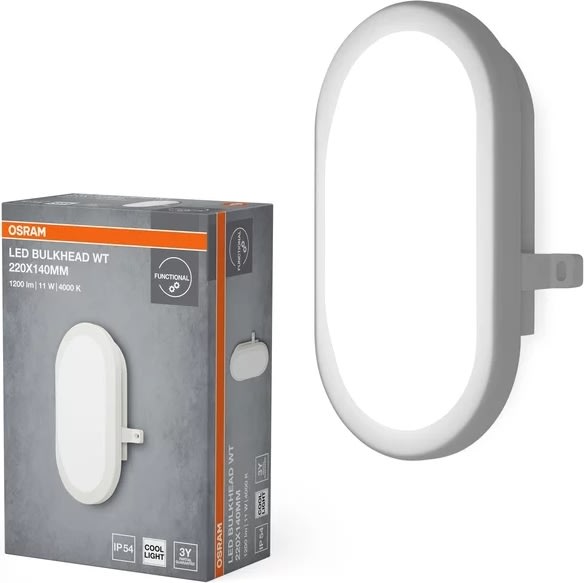 Osram LED-Vägglampa, Vit - 11W, 4000K