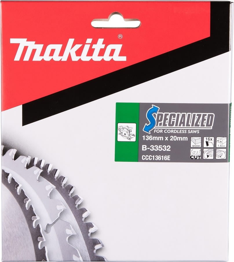 Makita HM-sågklinga, Ø136mm, 16T