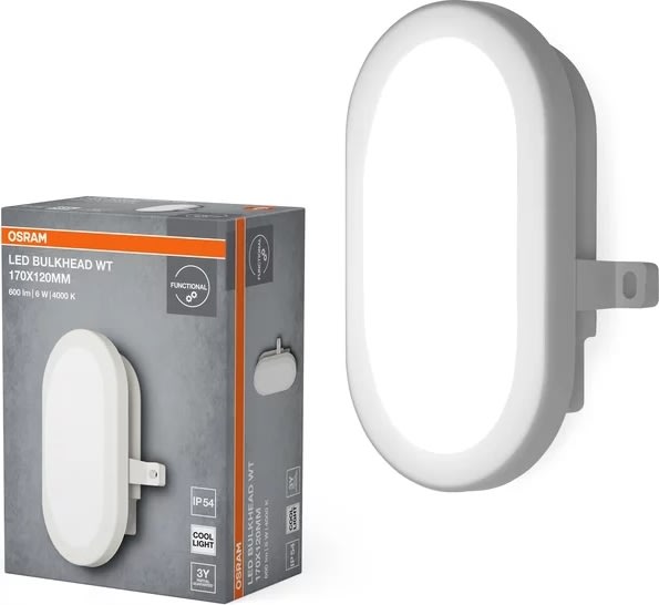 Osram LED-Vägglampa, vit - 6W, 4000K