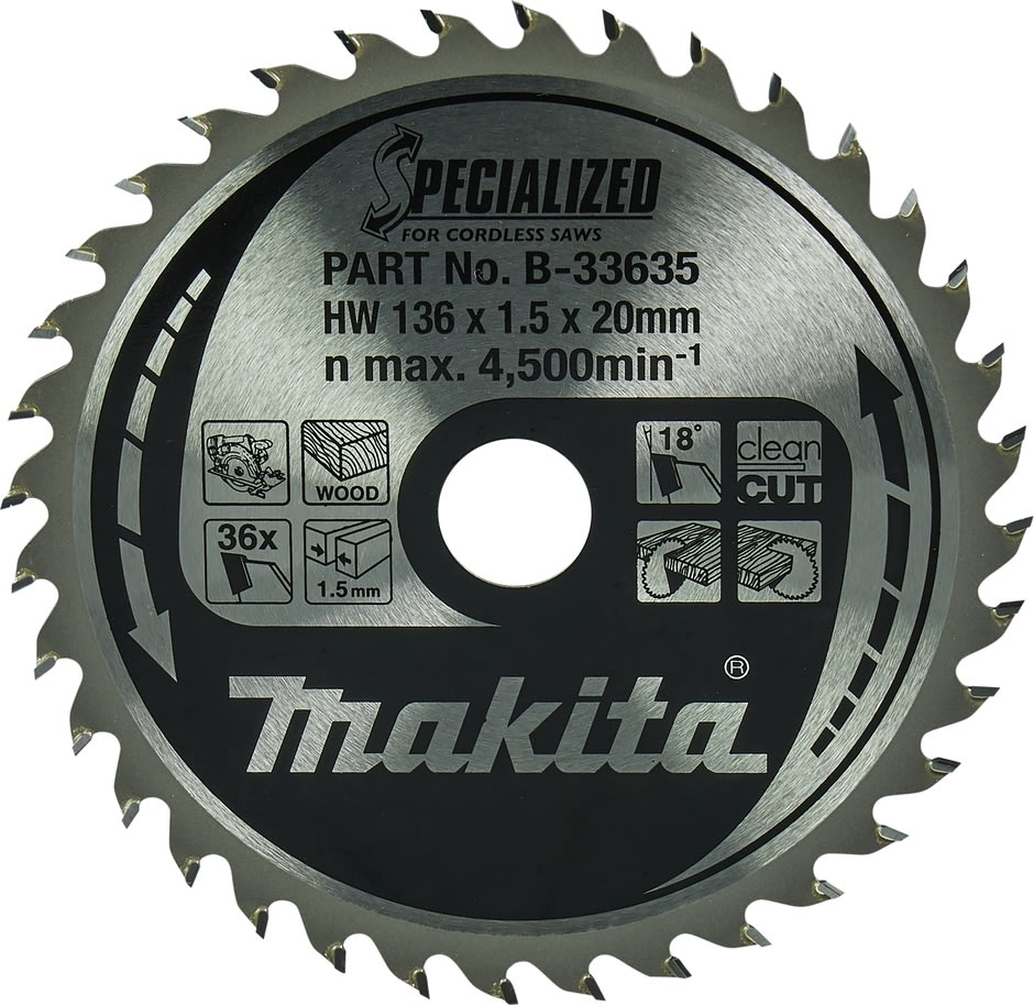 Makita HM-sågklinga, Ø136mm, 36T