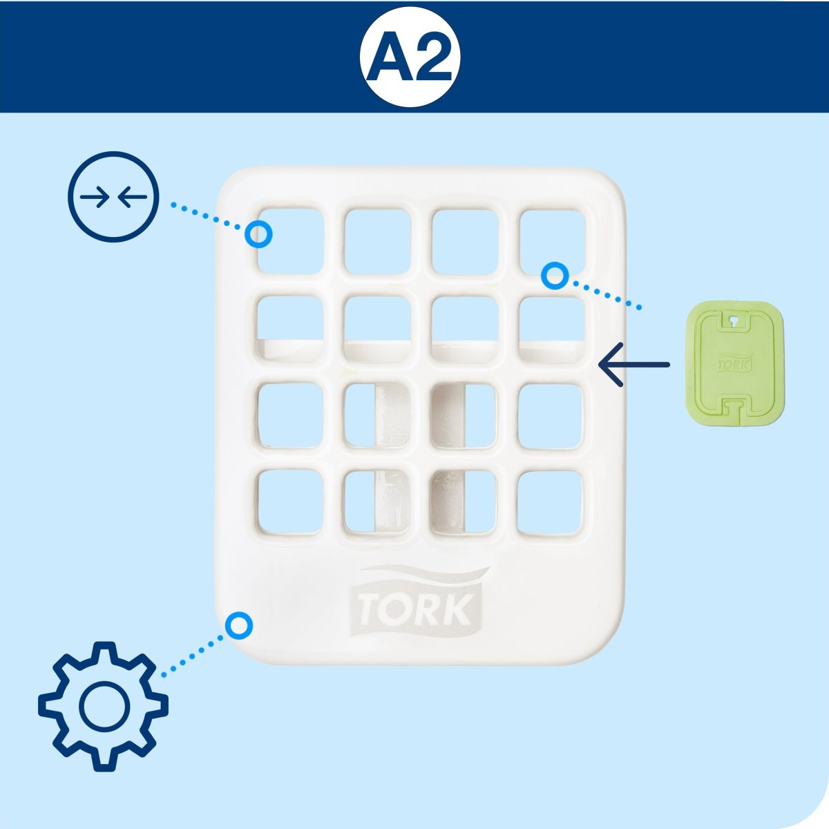 Tork A2 Luftrenare dispenser/hållare, Vit, 4 st.