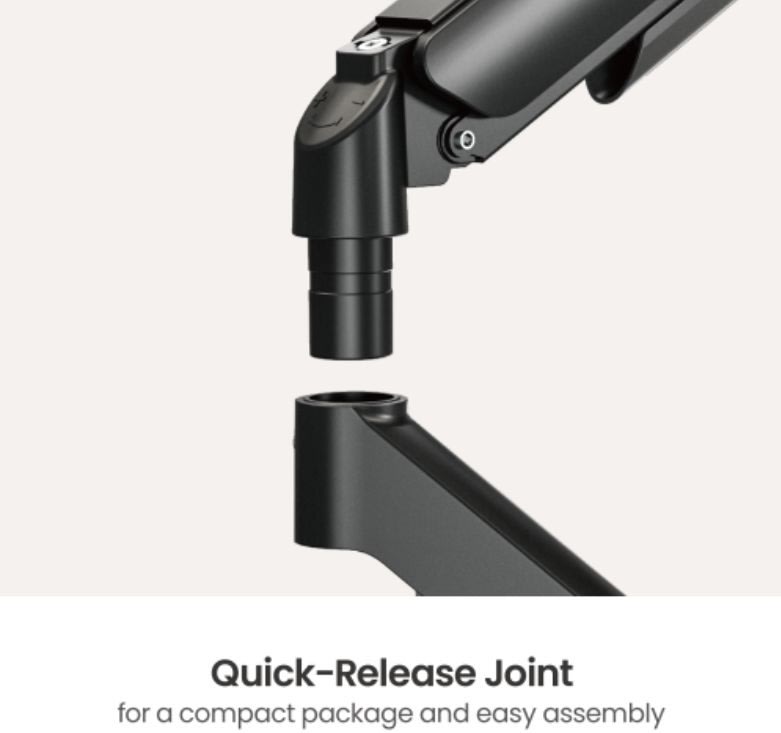 eStuff dubbel skärmhållare, svart - för skrivbord