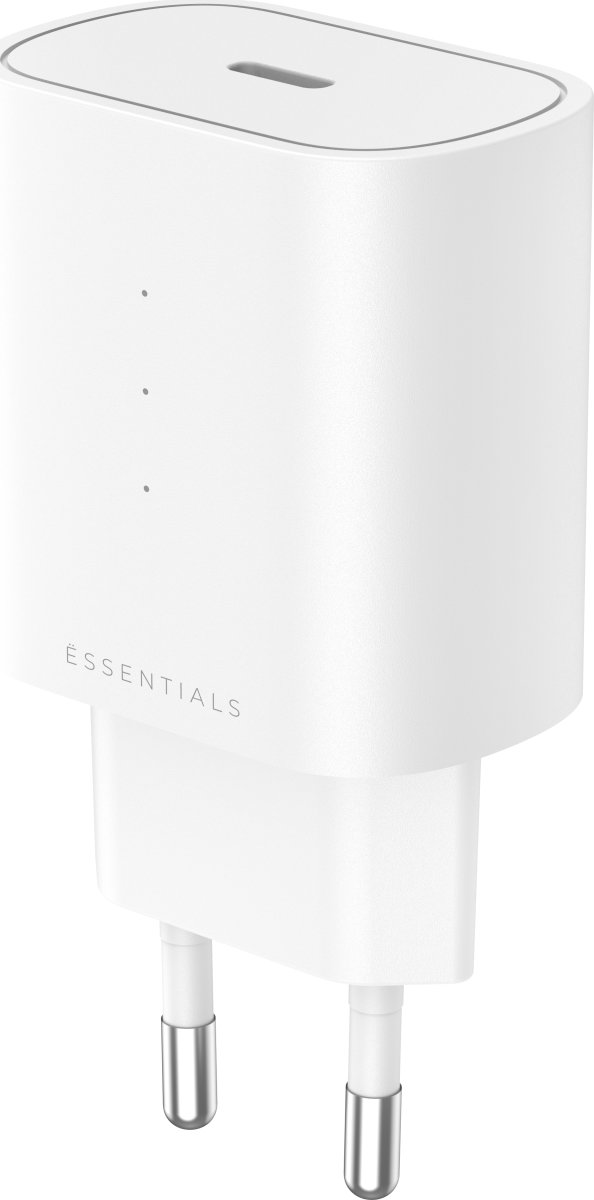 Essentials-laddare 25W, USB-C, strömadapter, vit