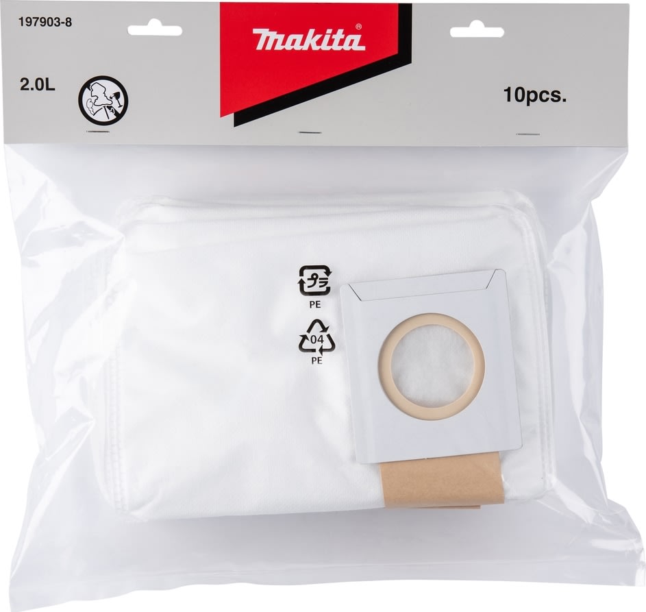 Makita påse papper 2L f/dammsugare VC008GZ, 10st