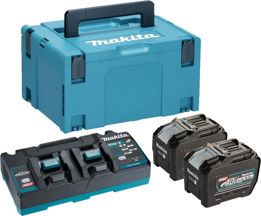 Makita Batteripaket XGT, 2 x BL4080F + DC40RB