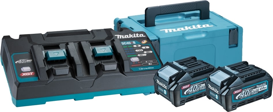 Makita Batteripaket XGT, 2 x BL4040 + DC40RB