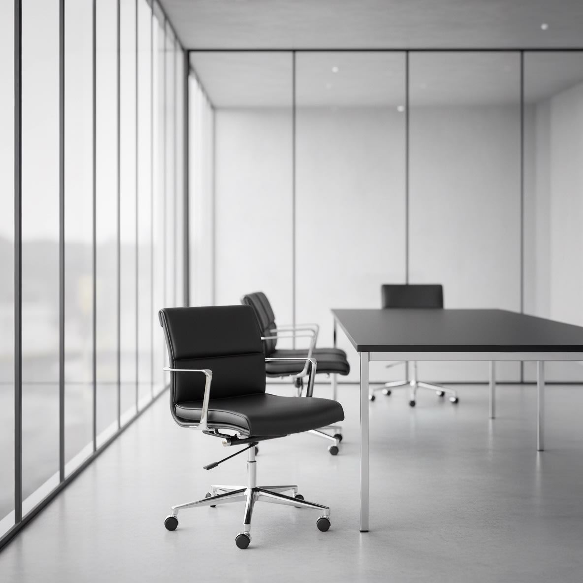 Elva konferensstol, svart/krom