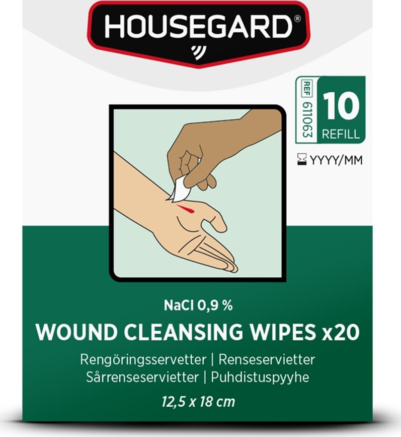 Housegard Sårservetter, NaCl 0,9% - (20-pack)