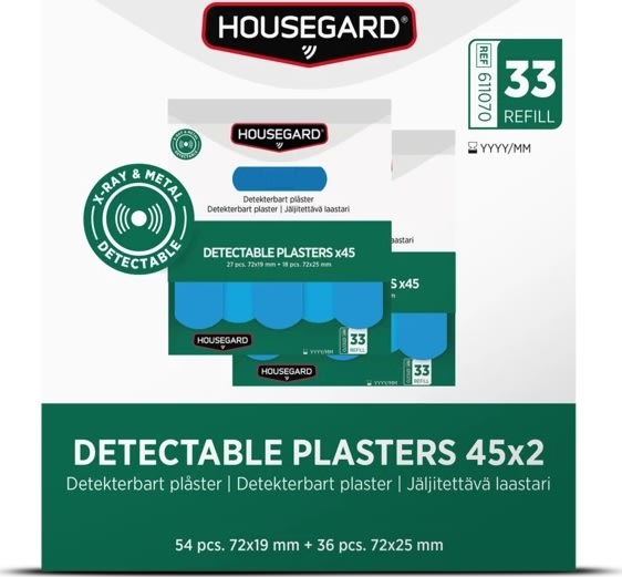 Housegard Detekterbara plåster (2x45 st)