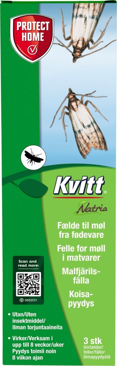 Kvitt Natria Fälla för livsmedelsmalar, 3 st.
