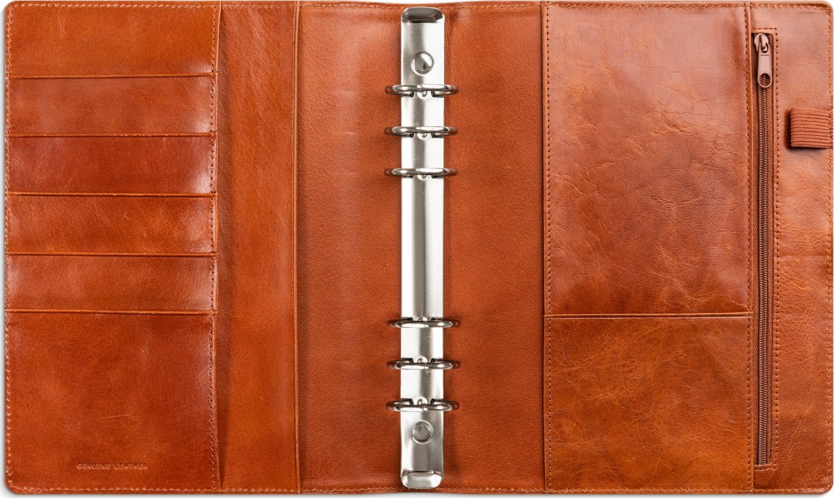 Burde 2026 Systemkalender Business, skinn, Brun