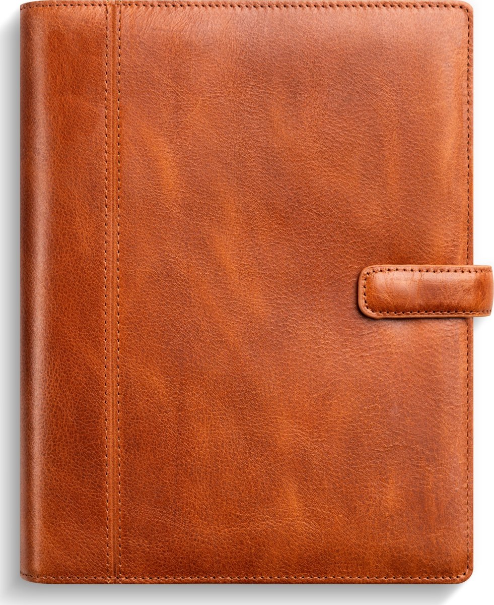 Burde 2026 Systemkalender Business, skinn, Brun