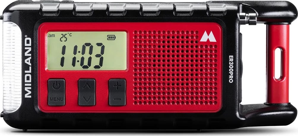 Midland Nödradio ER300 Pro, Powerbank, röd