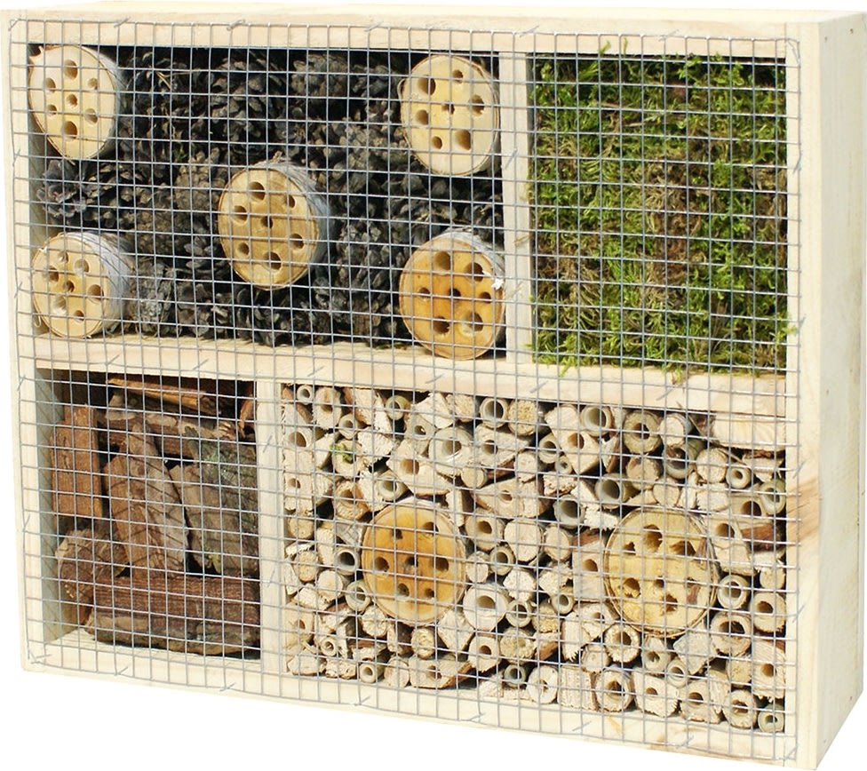 Insektshotell låda, stor, trä