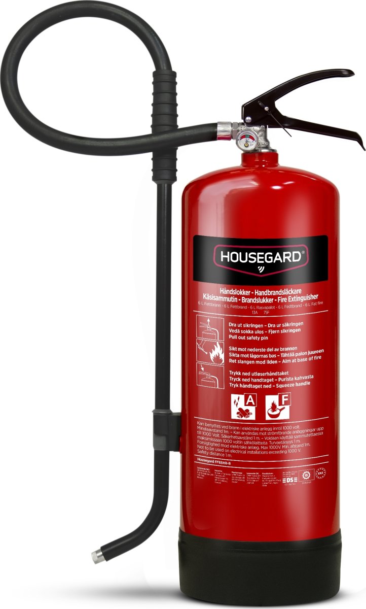 Housegard fettbrandsläckare | 6 L | Röd