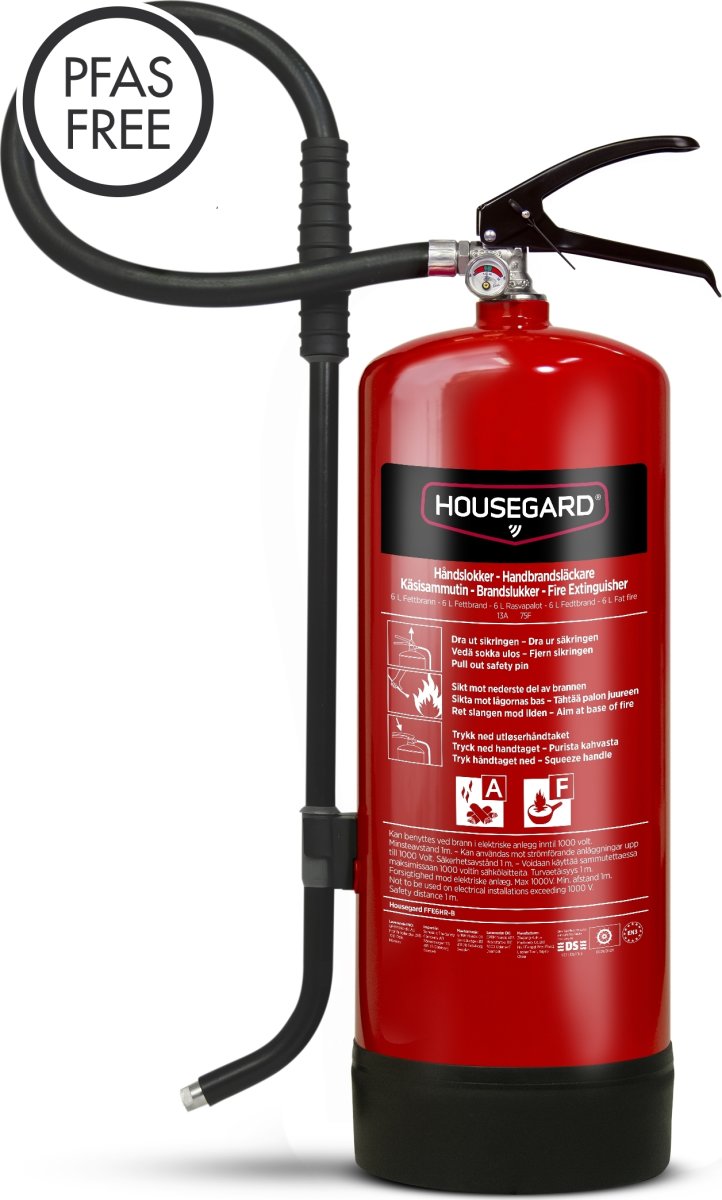Housegard fettbrandsläckare | 6 L | Röd