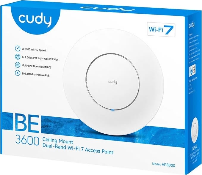Cudy Access Point BE3600 WF7 2.5G PoE-adapter