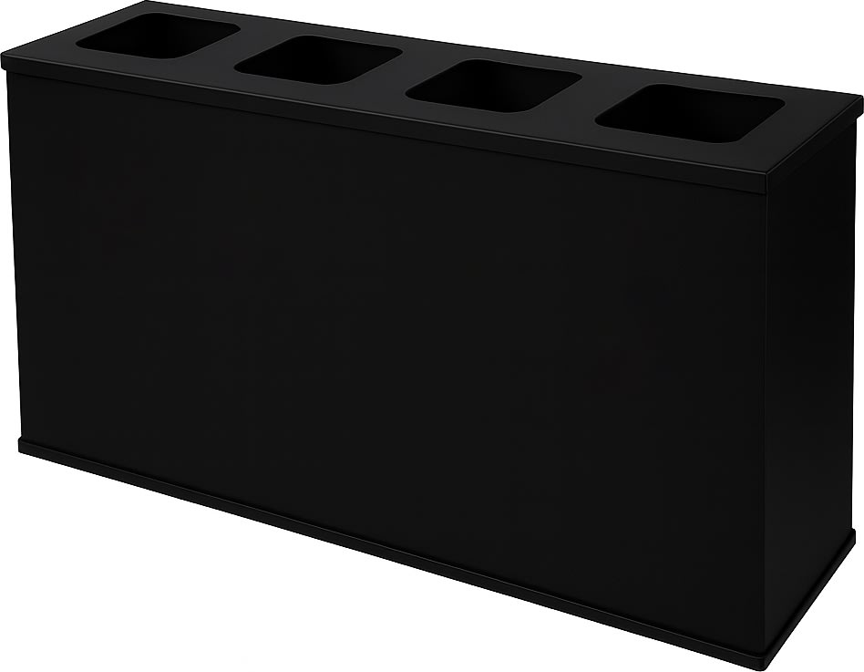 Eco Station avfallssortering | 4 behållare | Svart
